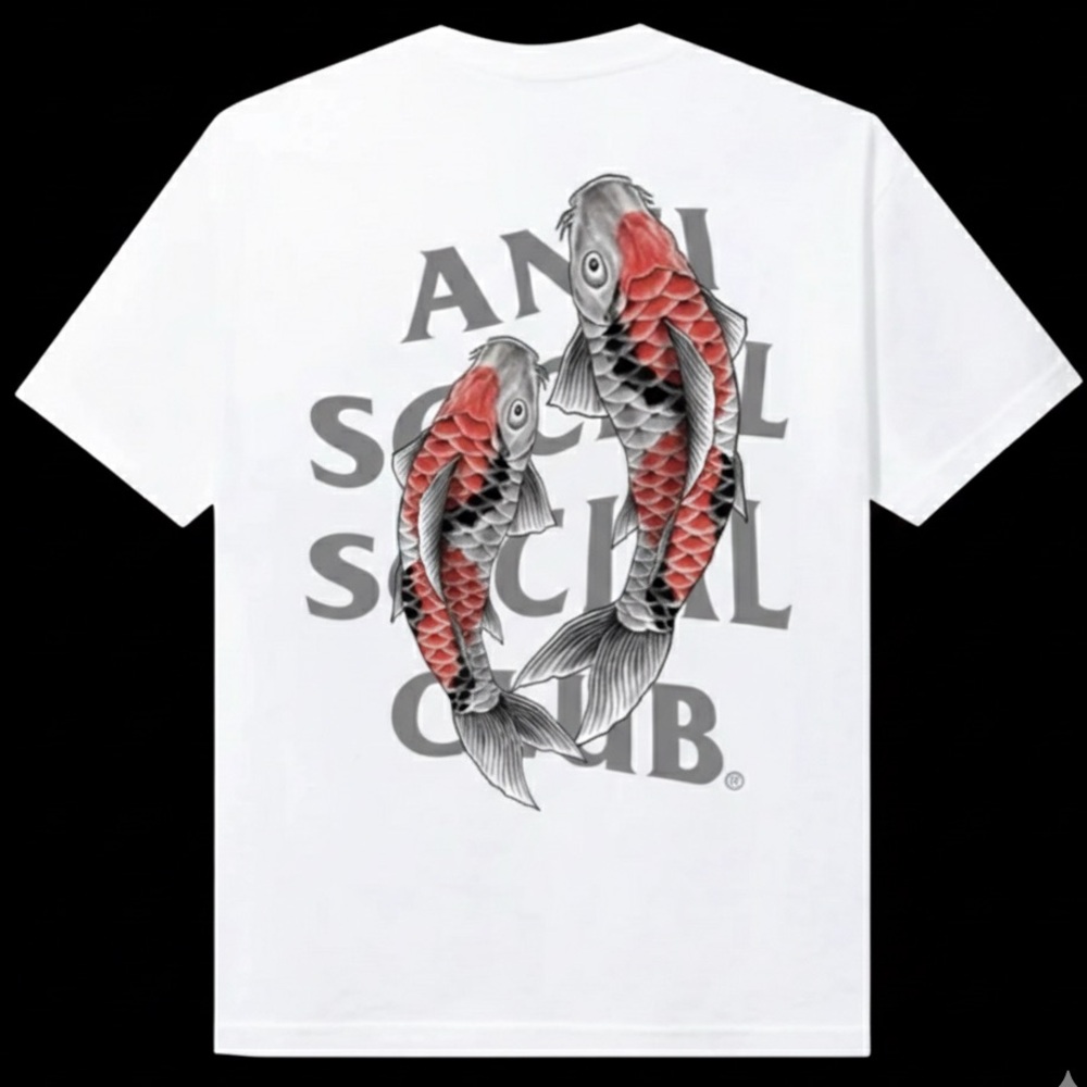 Anti Social Social Club Koi White Tee L Large 3M Reflective ASSC DS - AUTHENTIC